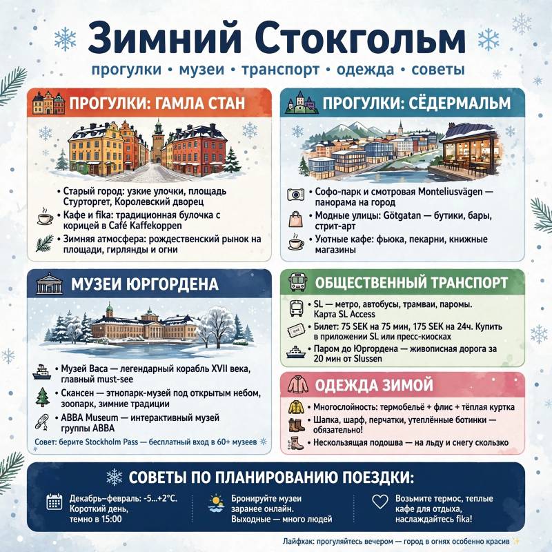 Зимний Стокгольм: куда сходить и как спланировать поездку